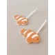 Suspension poisson clown été - Lot de 2 pour arbre à décorer en bois