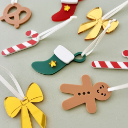 Abre à décorer en bois, thème Noël sucre d'orge