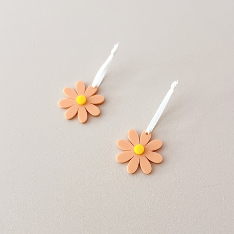 Suspension fleur printemps - Lot de 2 pour arbre à décorer
