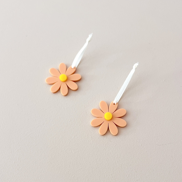 Suspension fleur printemps - Lot de 2 pour arbre à décorer