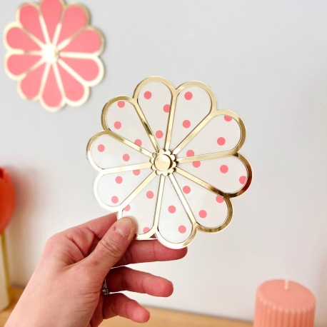 Fleur murale plexiglas à pois - Décoration murale originale