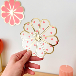 Fleur murale plexiglas à pois - Décoration murale originale