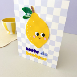 Affiche en plexiglas thème Citron zeste de bonheur, décoration murale originale