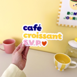 Enseigne typographique café croissant pour coin café