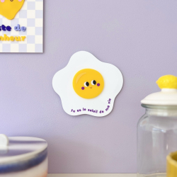 Décoration murale cuisine forme Oeuf au plat