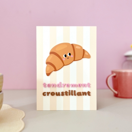 Affiche plexiglas croissant tendrement croustillant décoration cuisine