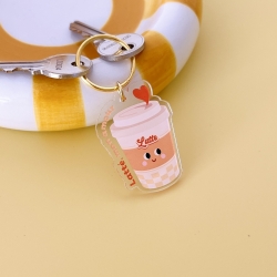 Porte-clés gobelet café latte, collection p'tit déj