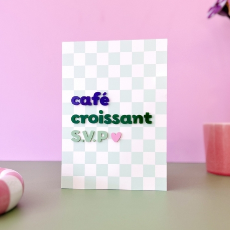 Affiche plexiglas café croissant SVP décoration cuisine