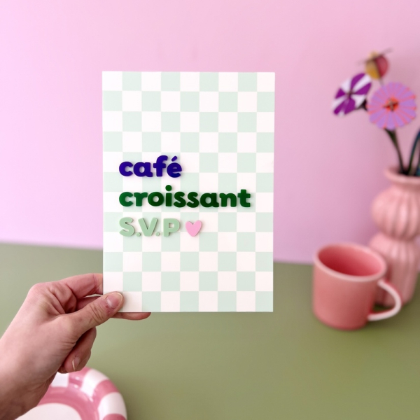Décoration murale café croissant cuisine brunch