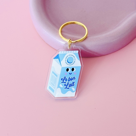 Porte-clés Brique de lait le bon lait