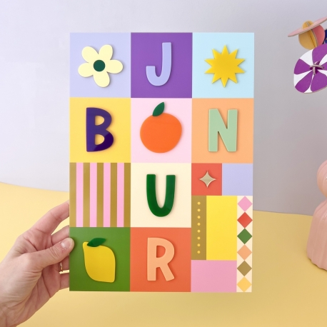 Affiche plexiglas bonjour décoration cuisine