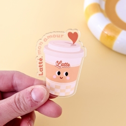 Magnet en forme de tasse de latté avec inscription Latté mon amour