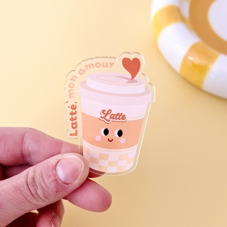 Magnet en forme de tasse de latté avec inscription Latté mon amour