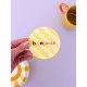 Sous-verre rayures jaune bonjour, accessoire de table coloré