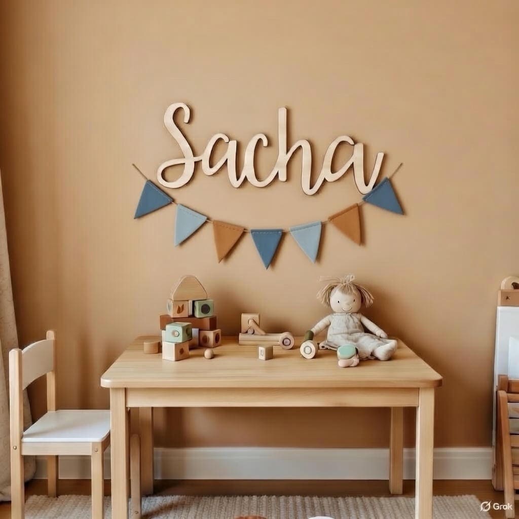 Pr&eacute;nom mural pour chambre enfant